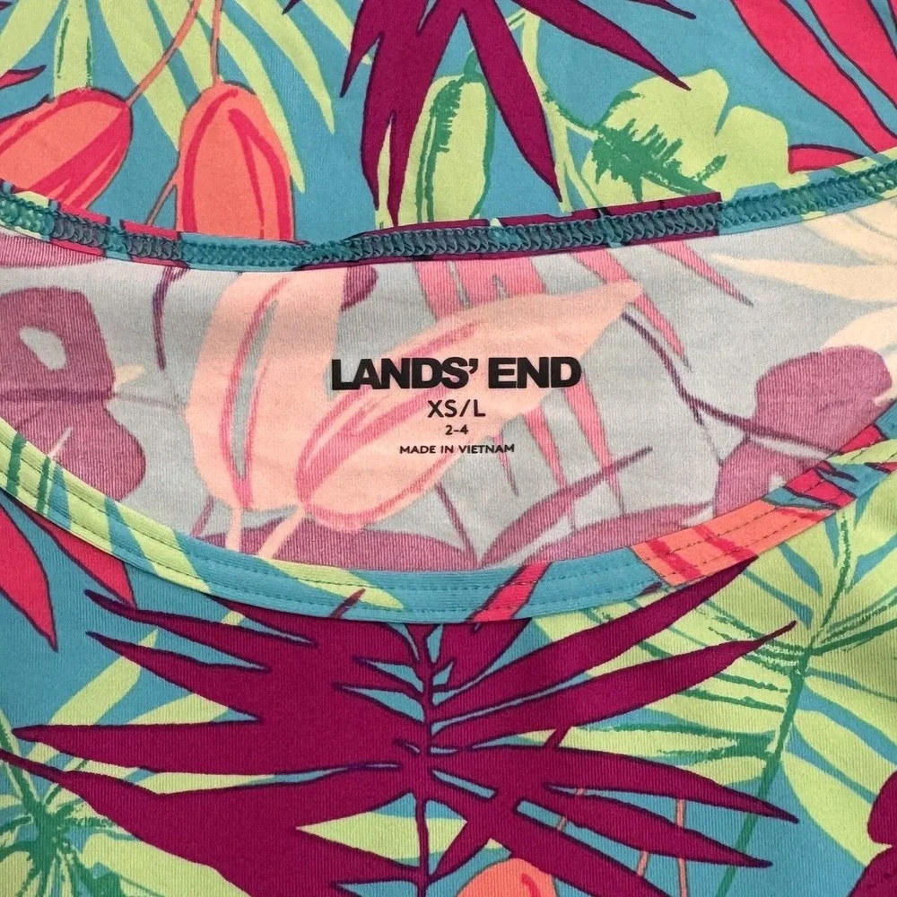 Lands End Crew Neck XSmall XS Short Sleeve Rash Guard UPF 50 Sun Protection Swim